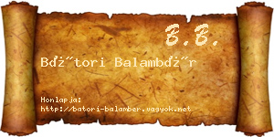Bátori Balambér névjegykártya